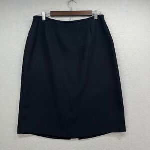 Isabella Womens Pencil Skirt 12 Black Formal Knee Length Back Slit Career Office